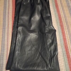 Anine Bing Black Leather Flare Pants